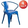 Flash Furniture Colorful Restaurant Chair with Arms, Blue, 4 Pack (4CH31270BL)~#|#~sp160199124_sc7
