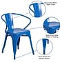 Flash Furniture Colorful Restaurant Chair with Arms, Blue, 4 Pack (4CH31270BL)~#|#~sp160199127_sc7
