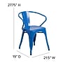 Flash Furniture Colorful Restaurant Chair with Arms, Blue, 4 Pack (4CH31270BL)~#|#~sp160199128_sc7