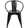 Flash Furniture Colorful Restaurant Chair with Arms, Black-Antique Gold, 4 Pack (4CH31270BQ)~#|#~sp160199158_sc7