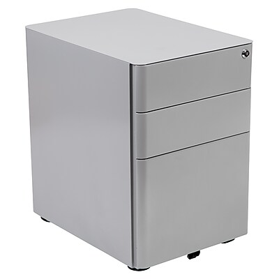 Flash Furniture 3-Drawer Mobile File Cabinet, Letter/Legal Size, 21"D, Gray (HZCHPL01GRY)