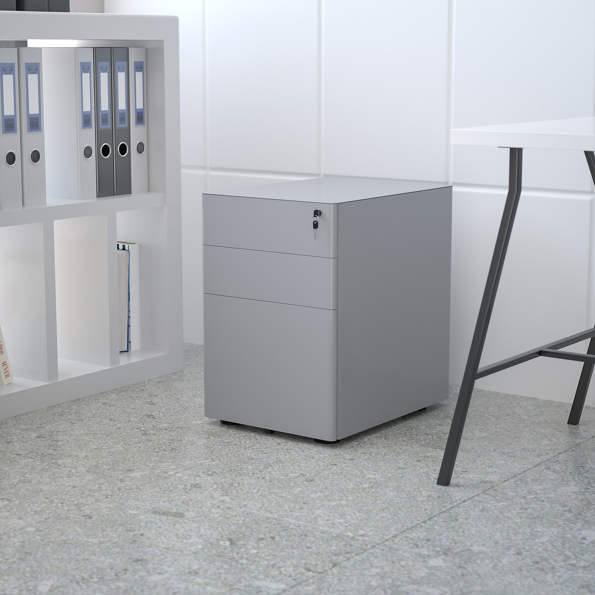 Flash Furniture 3-Drawer Mobile File Cabinet, Letter/Legal Size, 21″D, Gray (HZCHPL01GRY) Sansujyuku sansujyuku.com