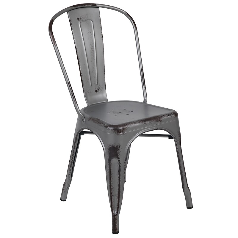 Flash Furniture Colorful Restaurant Chair, Silver Gray (ET3534SIL) image 1