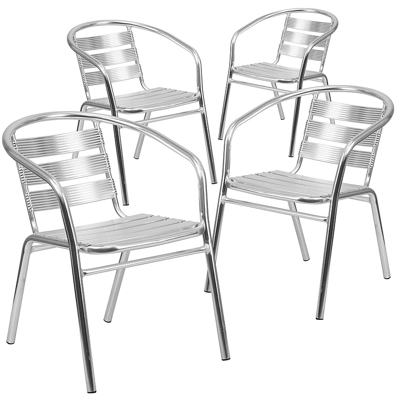 Flash Furniture Restaurant Patio Chair, Aluminum, 4 Pack (4TLH1) image 1