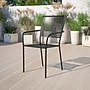 Flash Furniture Patio Arm Chair with Square Back, Black (CO2BK)~#|#~sp160199866_sc7