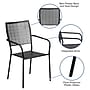 Flash Furniture Patio Arm Chair with Square Back, Black (CO2BK)~#|#~sp160199869_sc7