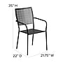 Flash Furniture Patio Arm Chair with Square Back, Black (CO2BK)~#|#~sp160199870_sc7