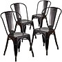 Flash Furniture Colorful Restaurant Chair, Black-Antique Gold, 4 Pack (4CH31230BQ)~#|#~sp160200086_sc7