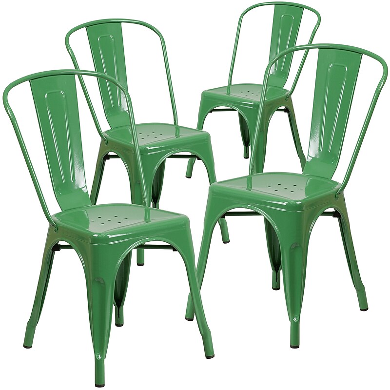 Flash Furniture Colorful Restaurant Chair, Green, 4 Pack (4CH31230GN) image 1