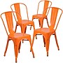 Flash Furniture Colorful Restaurant Chair, Orange, 4 Pack (4CH31230OR)~#|#~sp160200118_sc7