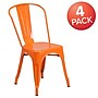 Flash Furniture Colorful Restaurant Chair, Orange, 4 Pack (4CH31230OR)~#|#~sp160200126_sc7