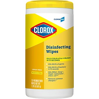 CloroxPro™ Clorox® Disinfecting Wipes, Lemon Fresh, 75 Count (15948)