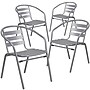 Flash Furniture Restaurant Patio Chair, Silver, 4 Pack (4TLH017C)~#|#~sp160415121_sc7
