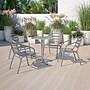 Flash Furniture Restaurant Patio Chair, Silver, 4 Pack (4TLH017C)~#|#~sp160415129_sc7