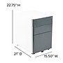 Flash Furniture 3-Drawer Cabinet, Legal & Letter Files, White/Charcoal, 21" (HZCHPL02GRYWH)~#|#~sp160415283_sc7