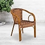 Flash Furniture Cadiz Series Bamboo Patio Chair, Burning Brown Rattan/Dark Red Bamboo-Aluminum Frame (SDAAD632009D1)~#|#~sp160415730_sc7