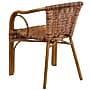 Flash Furniture Cadiz Series Bamboo Patio Chair, Burning Brown Rattan/Dark Red Bamboo-Aluminum Frame (SDAAD632009D1)~#|#~sp160415735_sc7