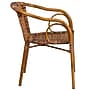 Flash Furniture Cadiz Series Bamboo Patio Chair, Burning Brown Rattan/Dark Red Bamboo-Aluminum Frame (SDAAD632009D1)~#|#~sp160415738_sc7