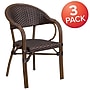 Flash Furniture Milano Series Bamboo Patio Chair, Dark Brown Rattan/Red Bamboo-Aluminum Frame, 3 Pack (3SDAAD642003R2)~#|#~sp160416627_sc7
