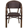 Flash Furniture Milano Series Bamboo Patio Chair, Dark Brown Rattan/Red Bamboo-Aluminum Frame, 3 Pack (3SDAAD642003R2)~#|#~sp160416632_sc7
