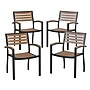 Flash Furniture Faux Teak Patio Chair, 4 Pack (4XUDGHW6006)~#|#~sp160416681_sc7