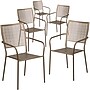 Flash Furniture Patio Arm Chair with Square Back, Gold, 5 Pack (5CO2GD)~#|#~sp160416698_sc7