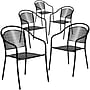 Flash Furniture Patio Arm Chair with Round Back, Black, 5 Pack (5CO3BK)~#|#~sp160416700_sc7