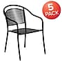 Flash Furniture Patio Arm Chair with Round Back, Black, 5 Pack (5CO3BK)~#|#~sp160416709_sc7