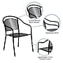 Flash Furniture Patio Arm Chair with Round Back, Black, 5 Pack (5CO3BK)~#|#~sp160416716_sc7