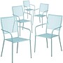 Flash Furniture Patio Arm Chair with Square Back, Sky Blue, 5 Pack (5CO2SKY)~#|#~sp160416726_sc7