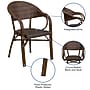 Flash Furniture Milano Series Bamboo Patio Chair, Cocoa Rattan/Bamboo-Aluminum Frame (SDAAD642003R1)~#|#~sp160416739_sc7