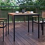 Flash Furniture Lark Square Outdoor Dining Table with Umbrella Holder Hole, Teak (XUDGUH8100)~#|#~sp160416747_sc7
