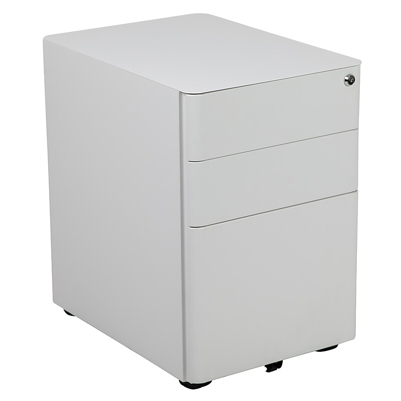 Flash Furniture 3-Drawer Cabinet, Legal & Letter Files, White, 21" (HZCHPL01W) image 1