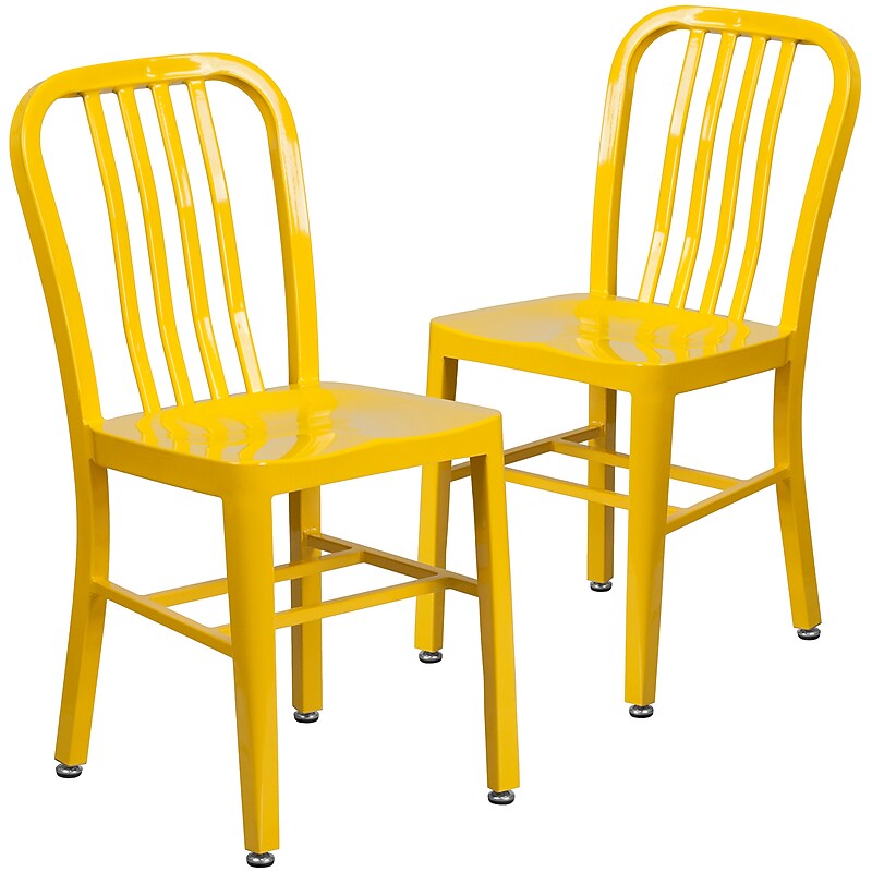 Flash Furniture Colorful Restaurant Chair, Yellow, 2 Pack (2CH6120018YL) image 1