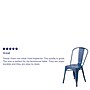 Flash Furniture Colorful Restaurant Chair, Antique Blue, 4 Pack (4ET3534AB)~#|#~sp160417972_sc7