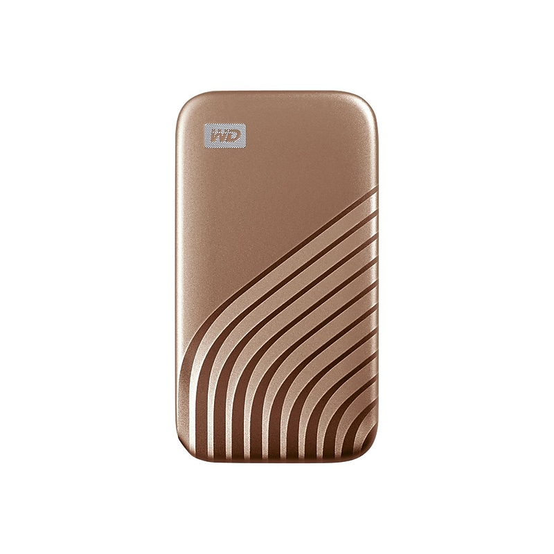 WD My Passport 1TB USB 3.2 External Solid-State Drive, Gold (WDBAGF0010BGD-WESN) image 1