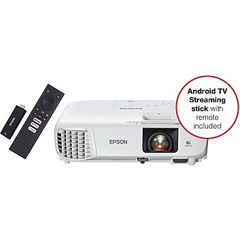 Epson 880X 3LCD 1080p Smart Portable Projector Bundle, White (V11H979X20)
