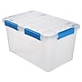 Ezy Storage 52.8 Qt. Latch Lid Storage Tote, Clear/Blue (33608)~#|#~sp160968952_sc7