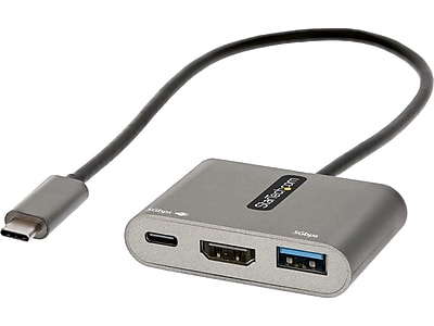 Startech.com C Multiport Adapter, Type-c To Hdmi 4k Video, 100w Delivery Passthrough , 2-port 3.0 Hub 5gbps (1xtype-c/1xa), Type-c Mini Dock, Type-c Travel Dock - Portable Lptop Docking Station