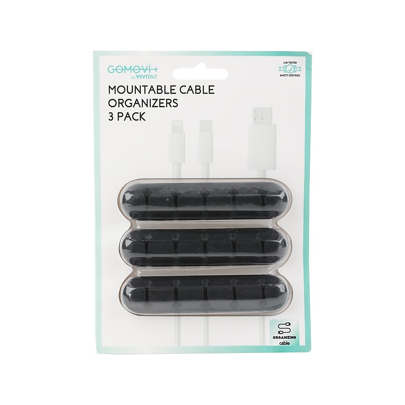Vivitar Gomovi Cable Organizer, Black, 3/Pack (MOV1200NBARAT24) image 1