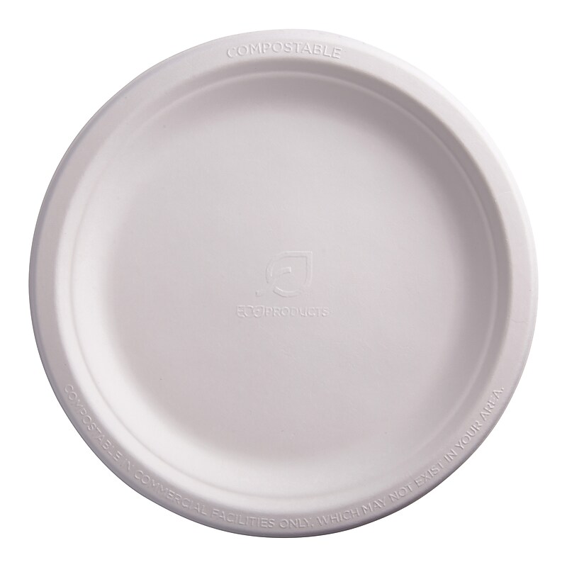 Eco-Products Compostable 9" Sugarcane Plates, 50/Pack image 1