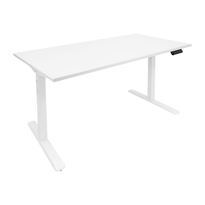 Mount-It! 55"W Electric Adjustable Standing Desk, White (MI-18061) image 1