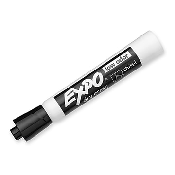 Expo Dry Erase Markers, Chisel Tip, Black, 4/Pack (80661)