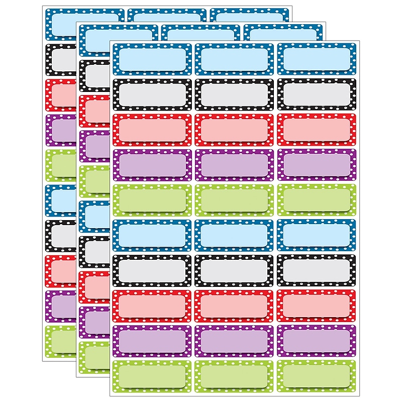 Ashley Productions Die-Cut Magnetic Color Dots Nameplates, Assorted Colors, 2.5" x 1", 30 Per Pack, 3 Packs (ASH10079-3) image 1