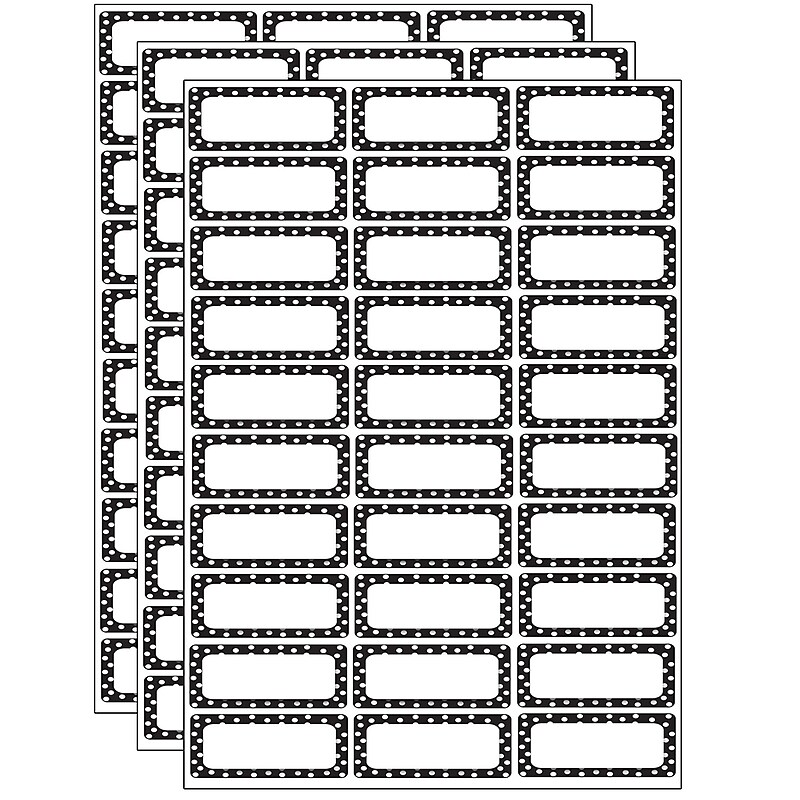 Ashley Productions Die-Cut Magnetic Black & White Dots Nameplates, 2.5" x 1", 30 Per Pack, 3 Packs (ASH10080-3) image 1