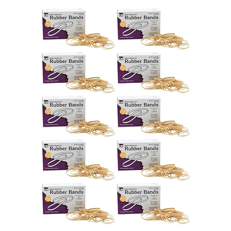 CLI Rubber Bands, Assorted Sizes, 1/4 lb Box, 10 Boxes (CHL56154-10) image 1