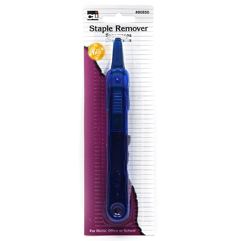 Charles Leonard Straight Staple Remover, Assorted Colors, Pack of 12 (CHL80850-12) image 1