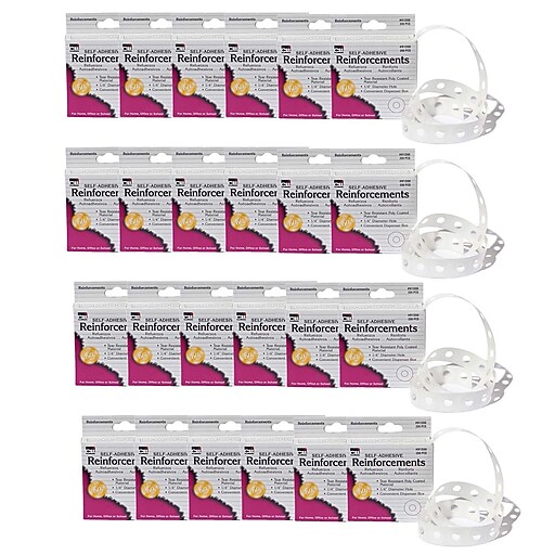 Charles Leonard Paper Hole Reinforcements, White, 200 Per Pack, 24