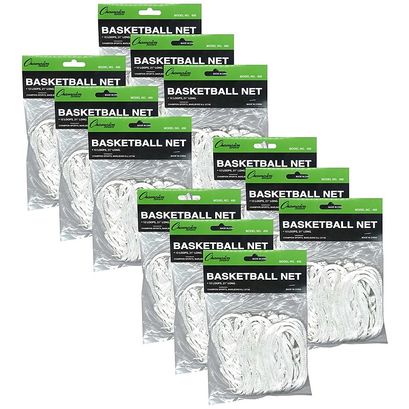 Champion Sports Economy Basketball Net, White, Pack of 12 (CHS400-12) image 1