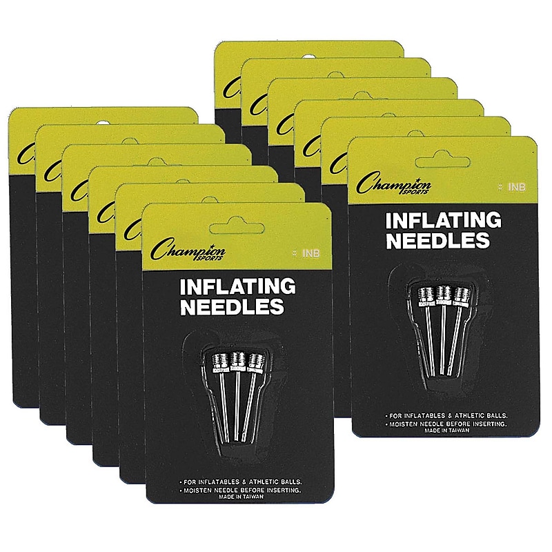 Champion Sports Inflating Needles for Air Pump, Silver, 3/Pack, 12 Packs (CHSINB-12) image 1